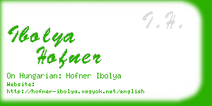 ibolya hofner business card